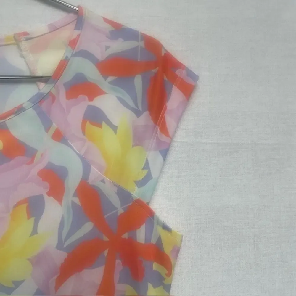 Jean-Pierre Klifa Orange Tropical All Over Print Women's Dress - Size M - NWT